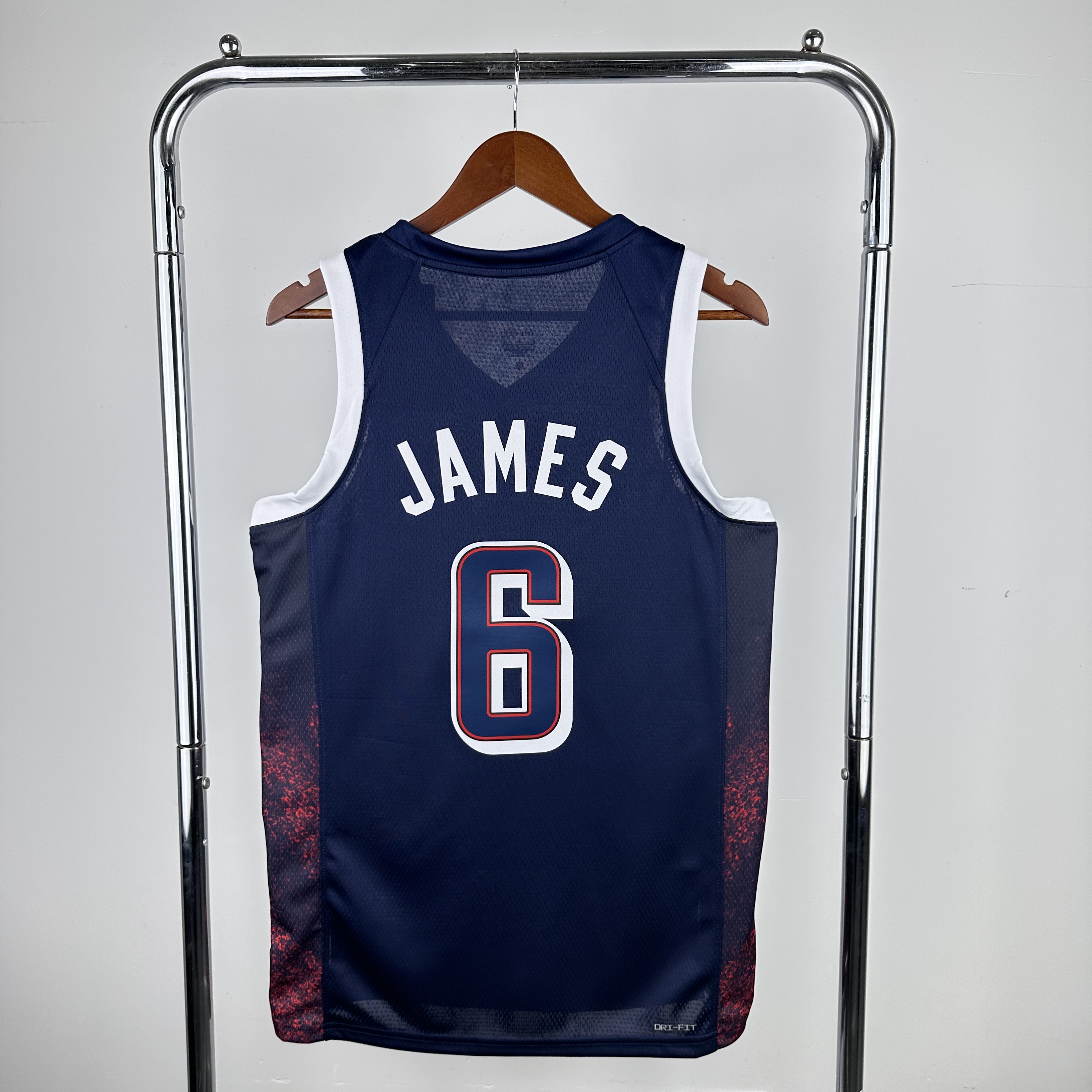 2024 Olympic USA #6 James Blue Nike NBA Jersey